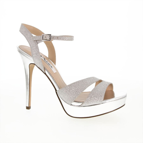NINA Glitter Platform Heel Sandals - Picture 3 of 5